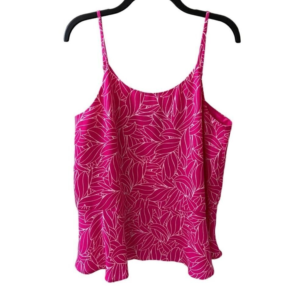 NWT Pappagalla Tropical Pink Tank Top Blouse Lined Size Medium